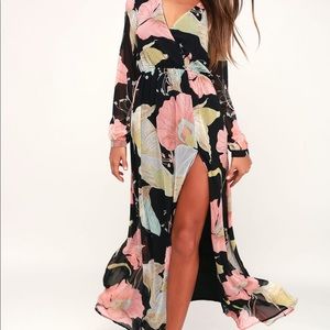 Water lily Floral Print Maxi-Small
